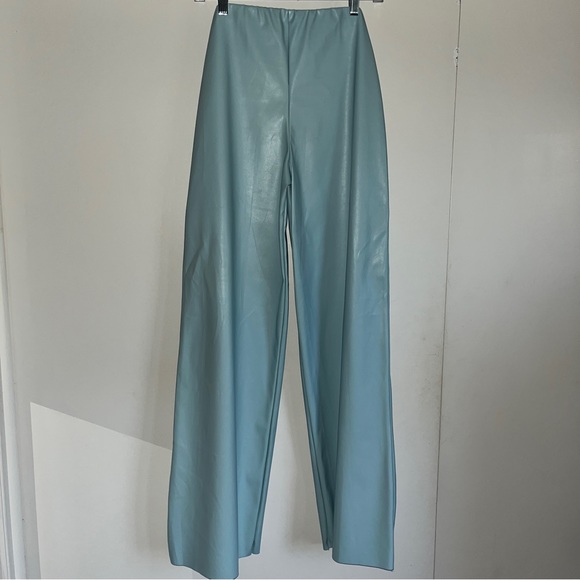 Missguided Faux Leather Wide Leg Pants - Picture 5 of 5